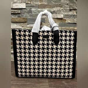 Manhattan Houndstooth Tweed Large Tote